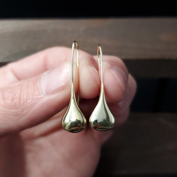 Jewelry - Gold Over Sterling Silver Cute Drop Style Long Earrings